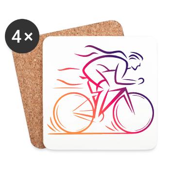 Minimalist Cycling Design - Coasters (set of 4) - white - Front