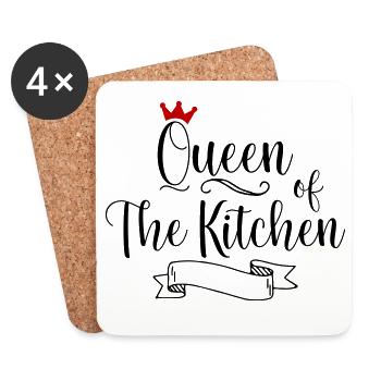 Women's Cooking Apron - Coasters (set of 4) - white - Front