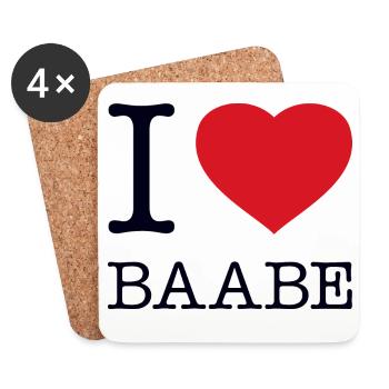 I LOVE BAABE - Coasters (set of 4) - white - Front