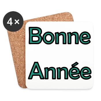 HAPPY NEW YEAR. NEW YEAR'S EVE. NEW YEAR - Coasters (set of 4) - white - Front