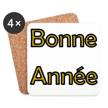 BONNE ANNEE. SAINT SYLVESTRE. MEILLEURS VOEUX - Dessous de verre (lot de 4) - blanc - Devant