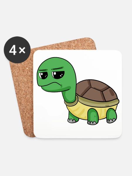 Schildkröte - Untersetzer (4er-Set) - Weiß