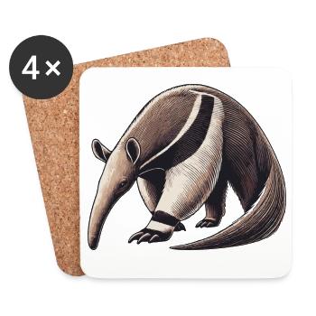 Anteater - Coasters (set of 4) - white - Front