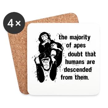 The Majority of Apes Doubt - Coasters (set of 4) - white - Front