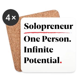 Solopreneur: Eine Person. Unendliches Potenzial. [B] - Untersetzer (4er-Set) - Weiß - Vorne