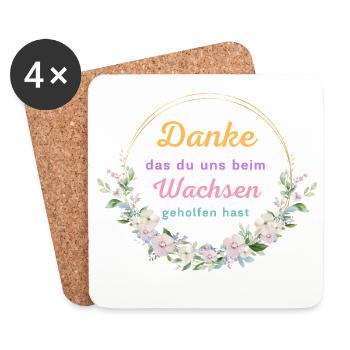 Danke das du uns beim Wachsen geholfen hast! - Untersetzer (4er-Set) - Weiß - Vorne