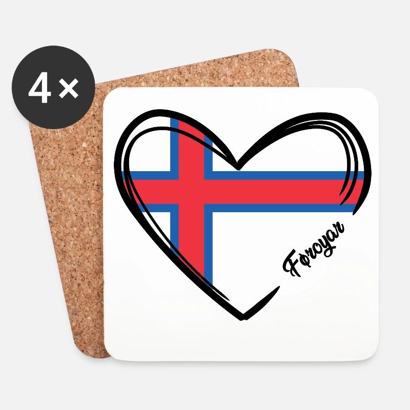 Färöer Inseln - Faroe Islands - Føroyar - Untersetzer (4er-Set) - Weiß