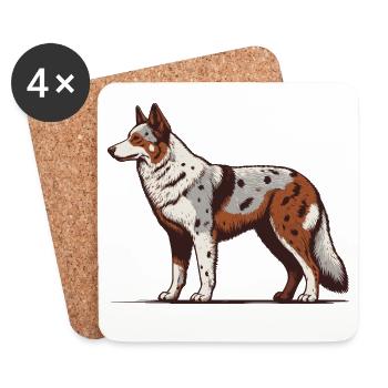 Australian Koolie - Coasters (set of 4) - white - Front