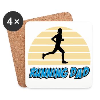 Running dad - Dessous de verre (lot de 4) - blanc - Devant