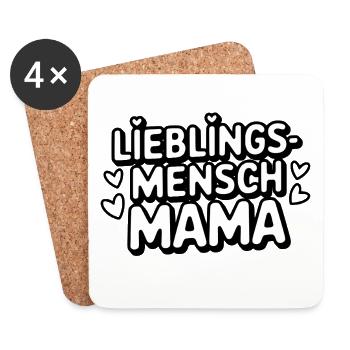 Mama: Mein Lieblingsmensch - Untersetzer (4er-Set) - Weiß - Vorne