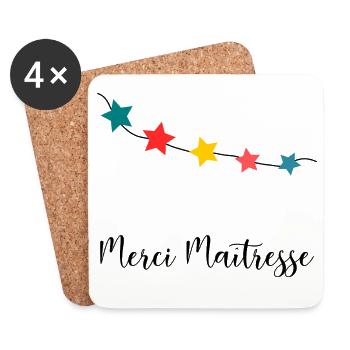 MERCI. MAÎTRESSE. MAÎTRE. MERCI MAÎTRESSE - Dessous de verre (lot de 4) - blanc - Devant