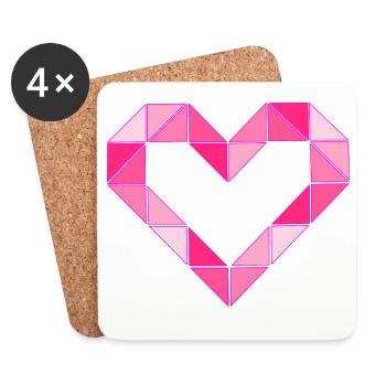 Geometric Love - Pink Edition - Coasters (set of 4) - white - Front