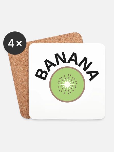 CRAZY FRUITS Collection - Coasters (set of 4) - white
