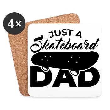 Skateboard Dad - Coasters (set of 4) - white - Front