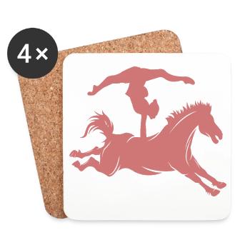 Équitation minimaliste silhouette voltige - Dessous de verre (lot de 4) - blanc - Devant