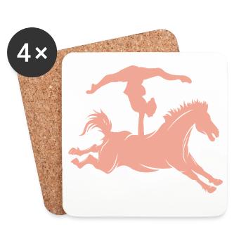 Équitation minimaliste silhouette voltige - Dessous de verre (lot de 4) - blanc - Devant
