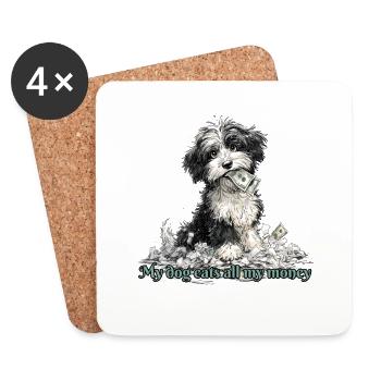 My dog eats all my money - Coasters (set of 4) - white - Front