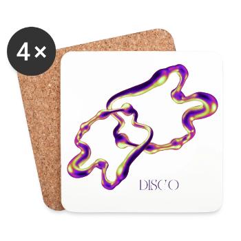 Disco Blob – Neon Abstract Liquid Art - Untersetzer (4er-Set) - Weiß - Vorne