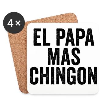 El Papa Mas Chingon - Dessous de verre (lot de 4) - blanc - Devant