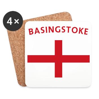 Basingstoke Emblem Retro Abzeichen - Untersetzer (4er-Set) - Weiß - Vorne