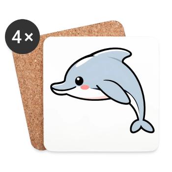 Dolphin - Coasters (set of 4) - white - Front