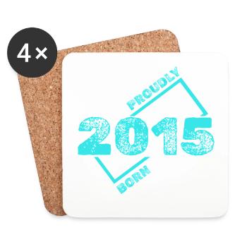 Geboren 2015 - Untersetzer (4er-Set) - Weiß - Vorne
