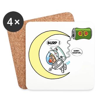 The astronaut and beer - Coasters (set of 4) - white - Front