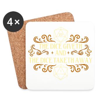 Dice Giveth And Taketh Away RPG Gamer Dice Life - Coasters (set of 4) - white - Front