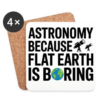 La science plutôt que la conception de la Terre plate - Dessous de verre (lot de 4) - blanc - Devant