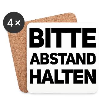 Please keep your distance Morning grouches Late risers - Coasters (set of 4) - white - Front
