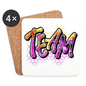 Team - Untersetzer (4er-Set) - Weiß - Vorne