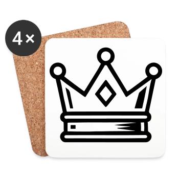 Krone Symbol Icon - Untersetzer (4er-Set) - Weiß - Vorne