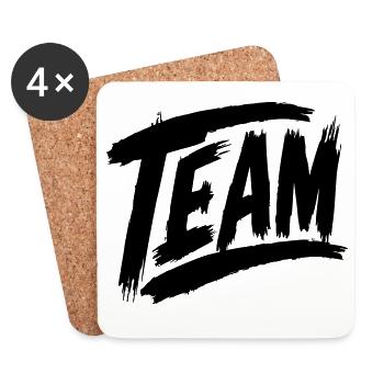 Team Schriftzug - Untersetzer (4er-Set) - Weiß - Vorne