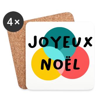WEIHNACHTEN. FROHE WEIHNACHTEN. FROHE WEIHNACHTEN. TANNE. NATUR. - Untersetzer (4er-Set) - Weiß - Vorne
