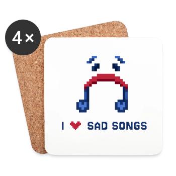 I love Sad Songs Pixel Art - Coasters (set of 4) - white - Front