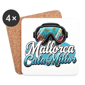 Mallorca Cala Millor Flair sous-marin - Dessous de verre (lot de 4) - blanc - Devant