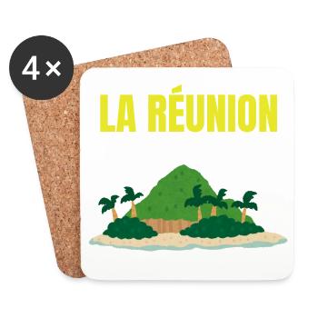 Tropical Reunion Island T-shirt - Coasters (set of 4) - white - Front