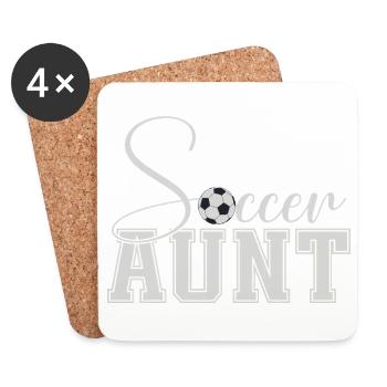 Tante de soccer - Dessous de verre (lot de 4) - blanc - Devant