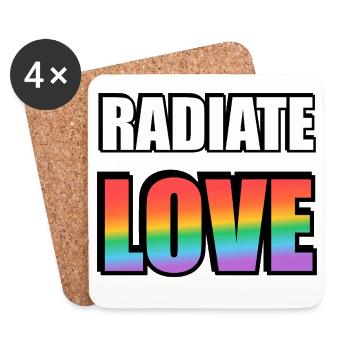 Radiate Love Rainbow - Coasters (set of 4) - white - Front