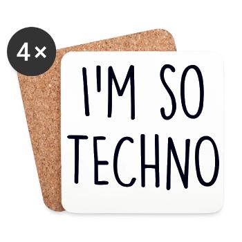 Amateur de techno - Dessous de verre (lot de 4) - blanc - Devant