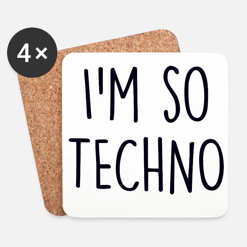 Techno lover - Untersetzer (4er-Set) - Weiß