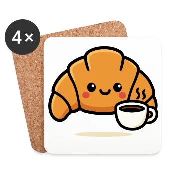Croissant Café Mignon - Untersetzer (4er-Set) - Weiß - Vorne