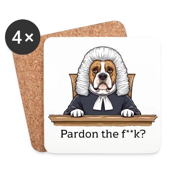 Bulldogge Richter Cartoon Pardon the Fuck - Untersetzer (4er-Set) - Weiß - Vorne