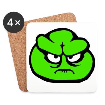 frog angry angry angry angry unhappy upset cute - Coasters (set of 4) - white - Front