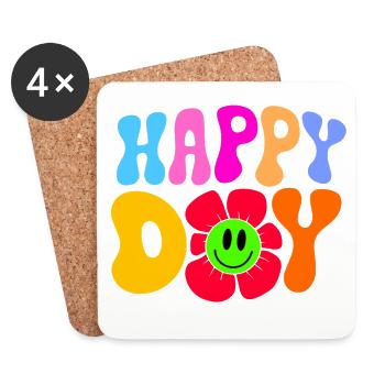Happy day  - Untersetzer (4er-Set) - Weiß - Vorne