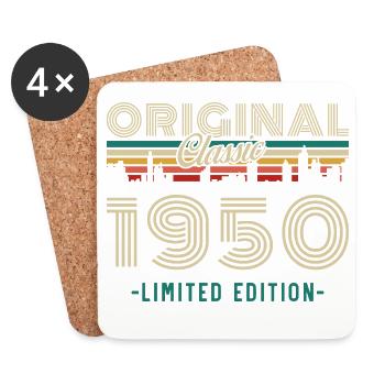 1950er Jahre Vintage Retro Geburtstagsgeschenk - Untersetzer (4er-Set) - Weiß - Vorne