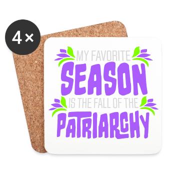 My favorite season is the fall of the patriarchy - Untersetzer (4er-Set) - Weiß - Vorne