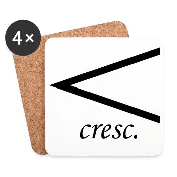 Crescendo - Musikalisches Zeichen für Musik Fans - Untersetzer (4er-Set) - Weiß - Vorne