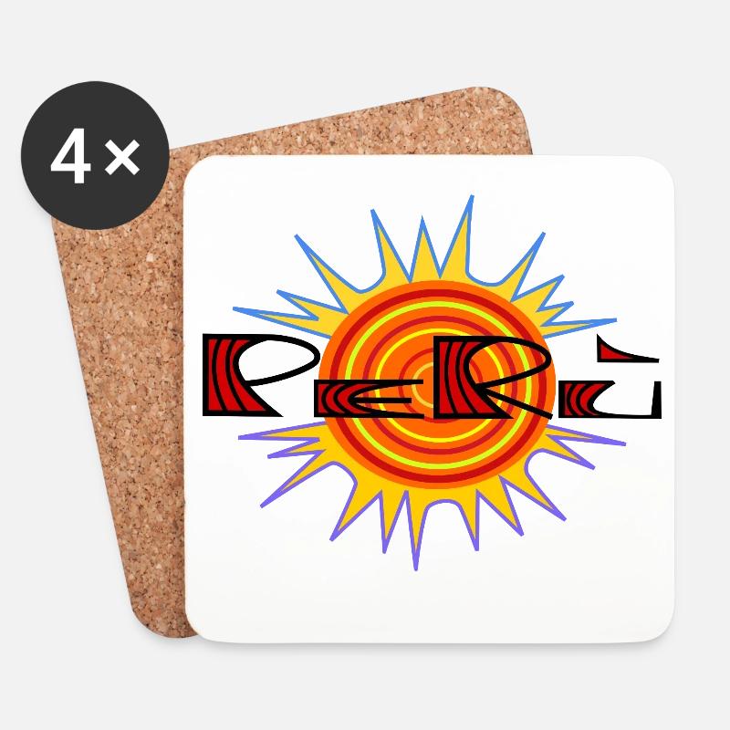 Logo Perù von Cean - Untersetzer (4er-Set) - Weiß