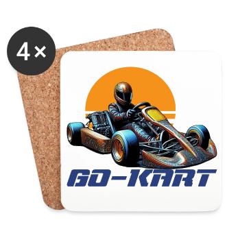 Go-Kart Sonnenaufgang Racer - Untersetzer (4er-Set) - Weiß - Vorne